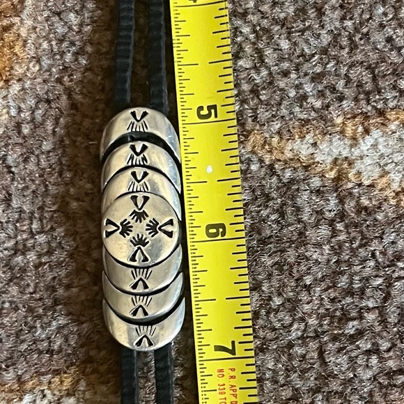 WIN 40 S&W Silver Cross Pendant Necklace and Aztec Black Leather Bracelet - Picture 3 of 4